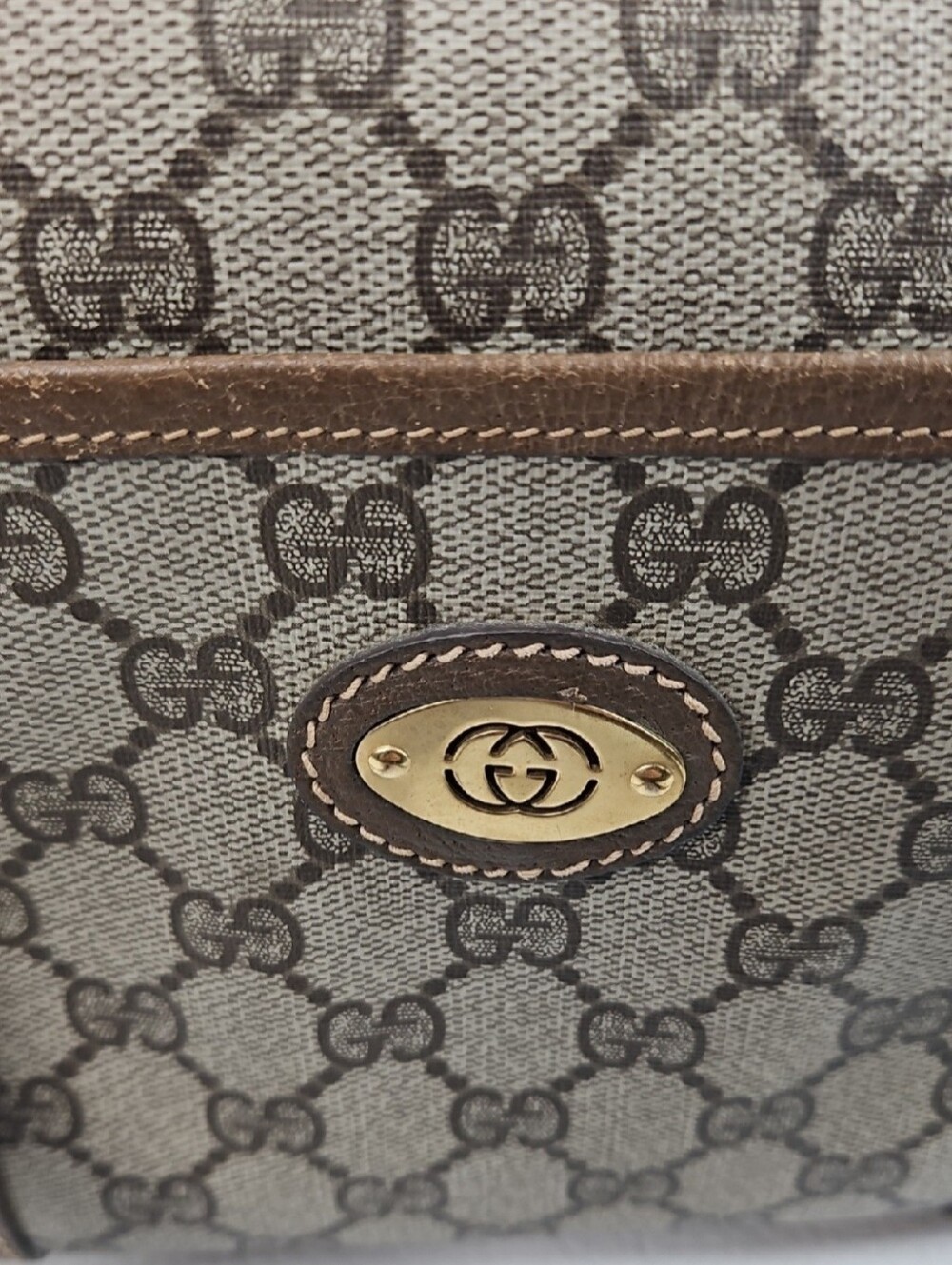 Authentic Gucci Monogram Supreme Classic Satchel Vintage Boston Handbag Purse - Picture 8 of 17